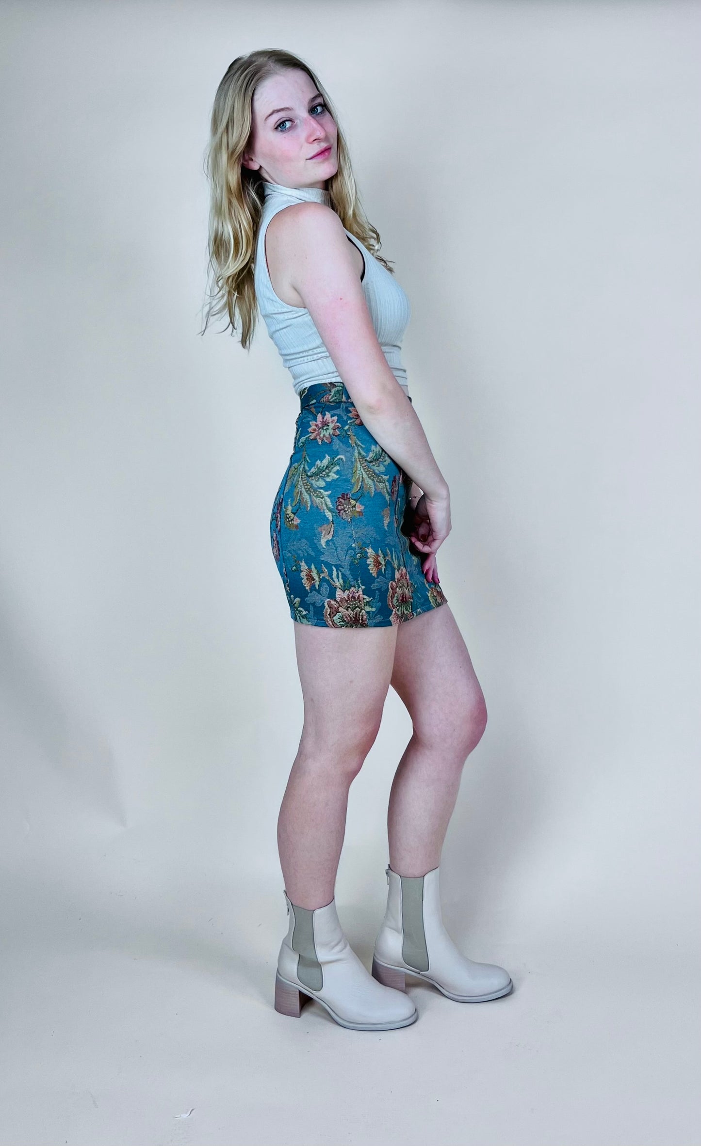 Vintage Print Mini Skirt