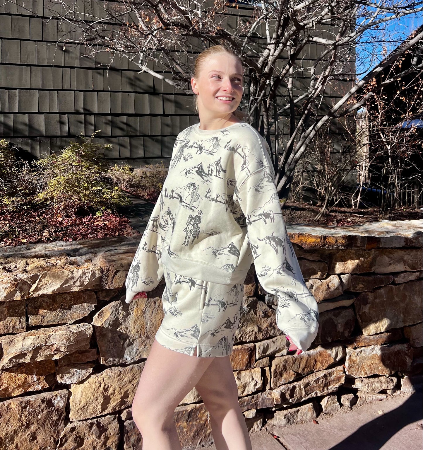 Western Print Sweatshirt