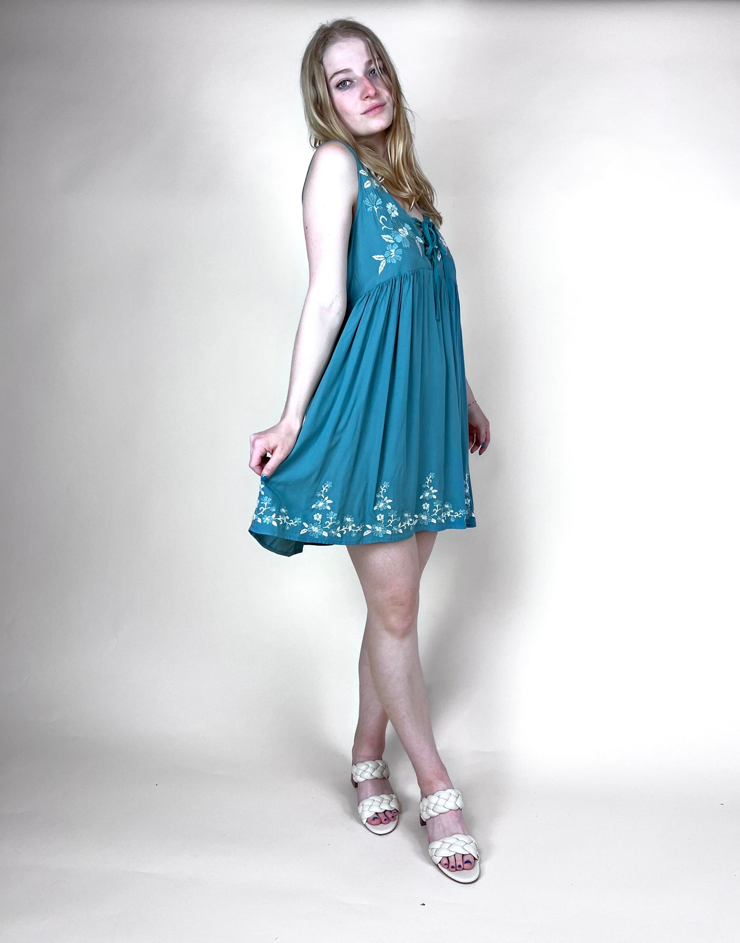 Embroidered Mini Dress