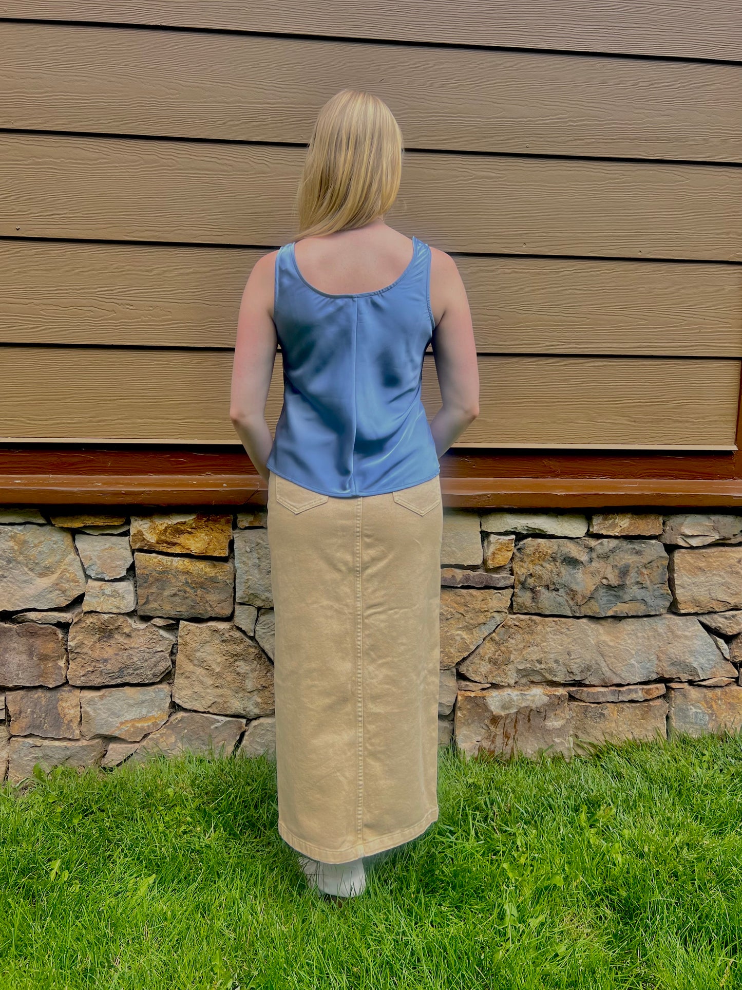 Split Hem Midi Skirt