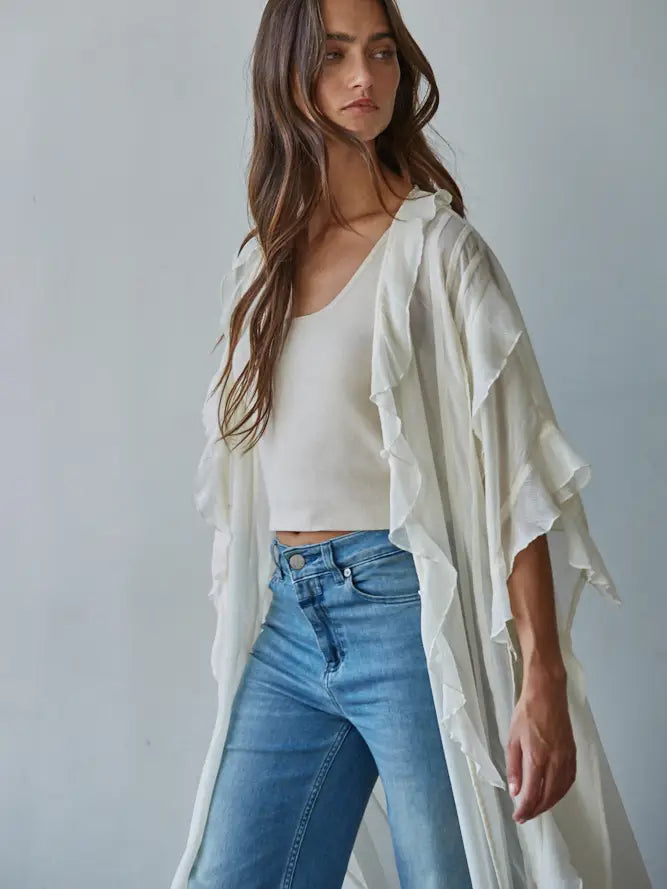 Ruffled Kimono