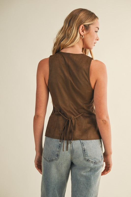 Faux Suede Vest