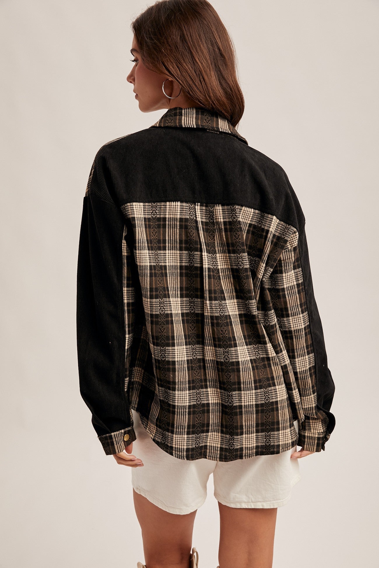 Corduroy Contrast Shacket