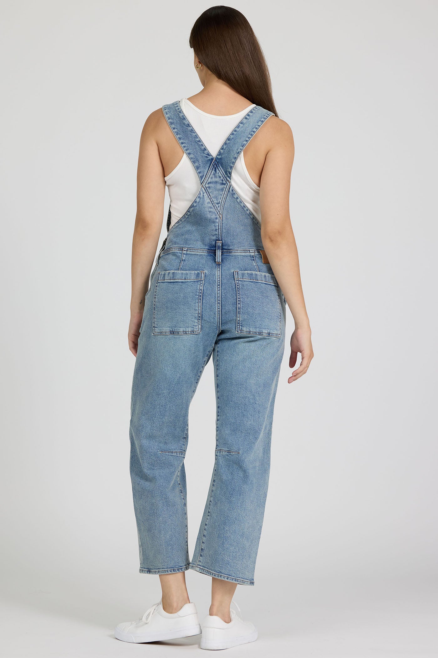 Cropped Denim Overalls