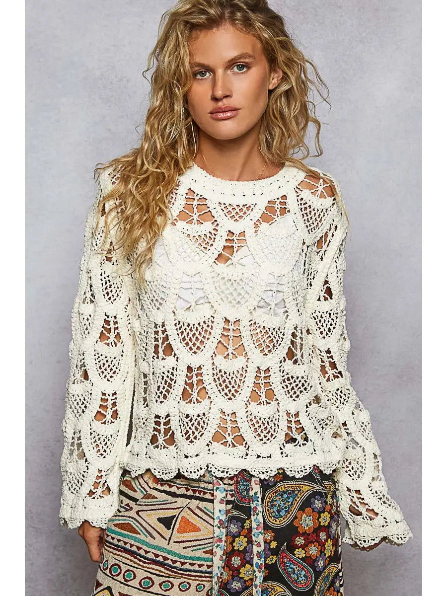Open Weave Crochet Top