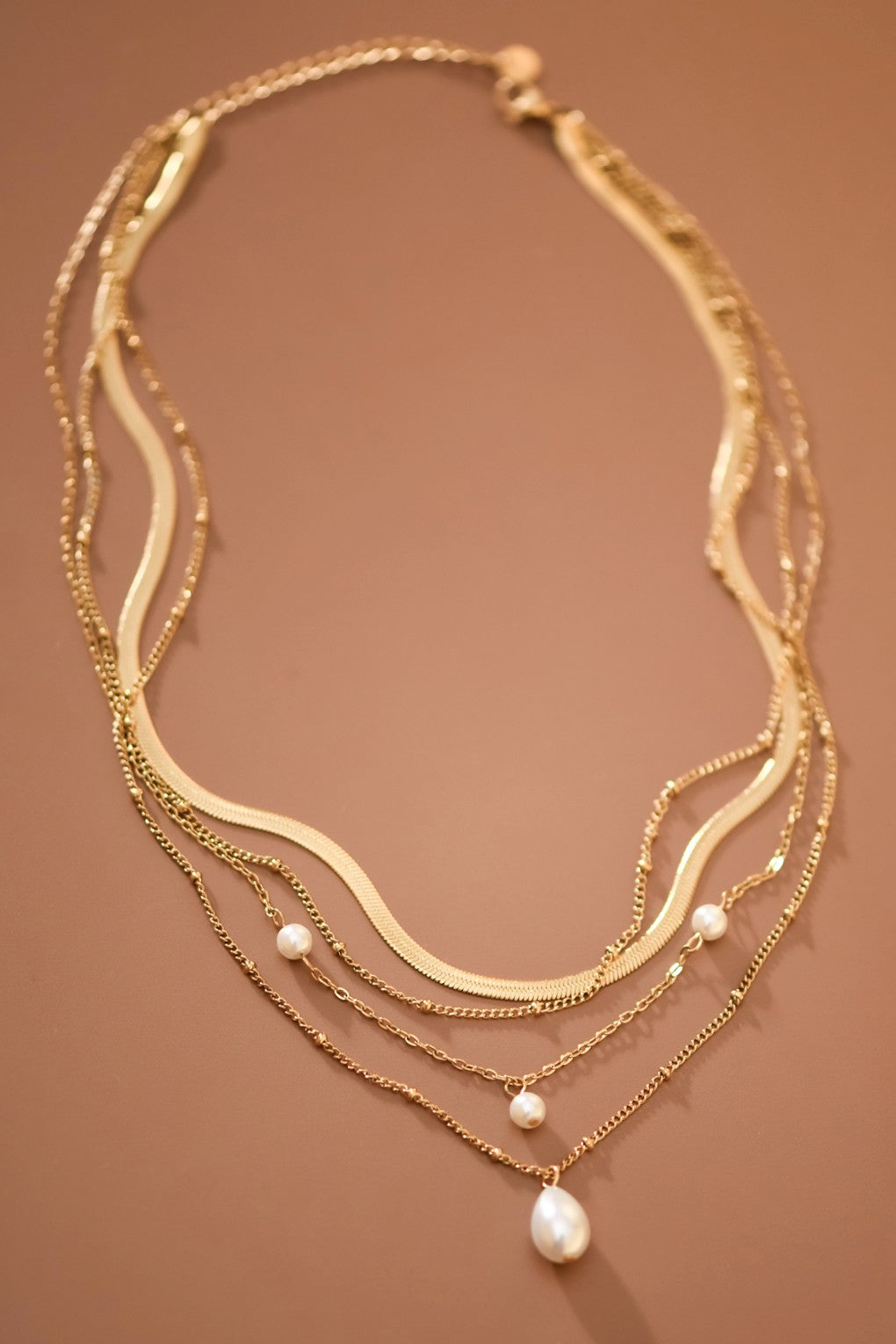 Layered Pearl Pendant Necklace