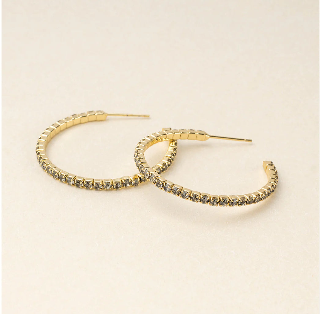 Rhinestone Hoop Earrings