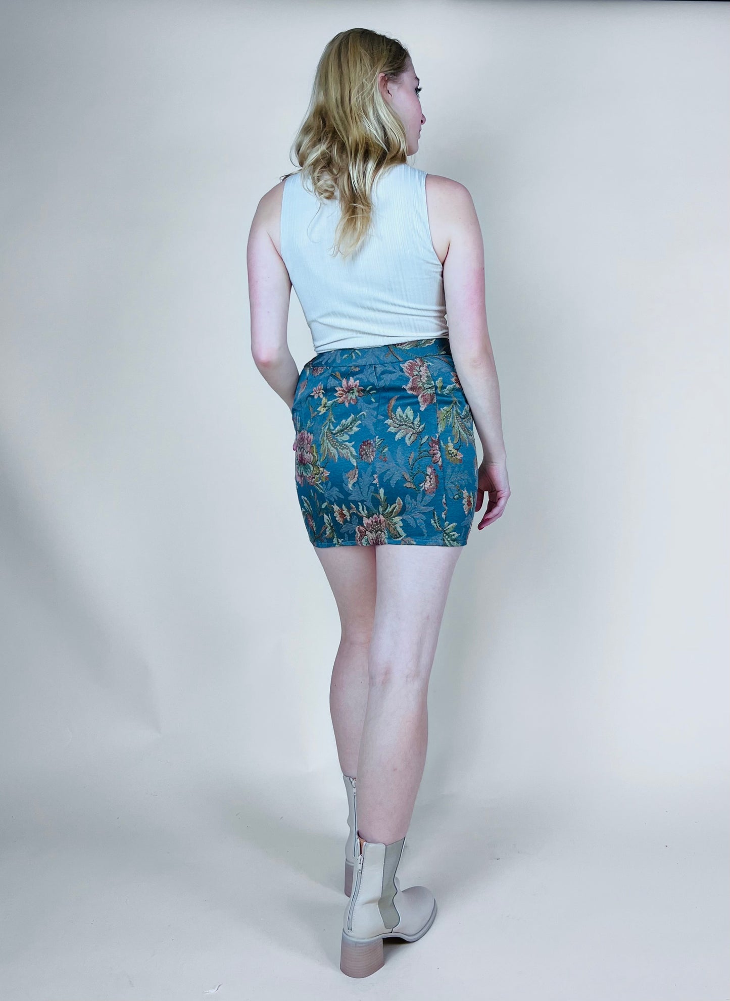 Vintage Print Mini Skirt