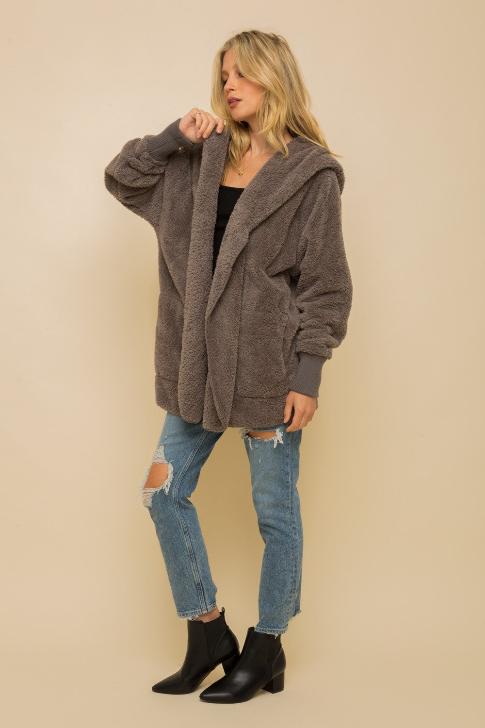 Plush Open Jacket
