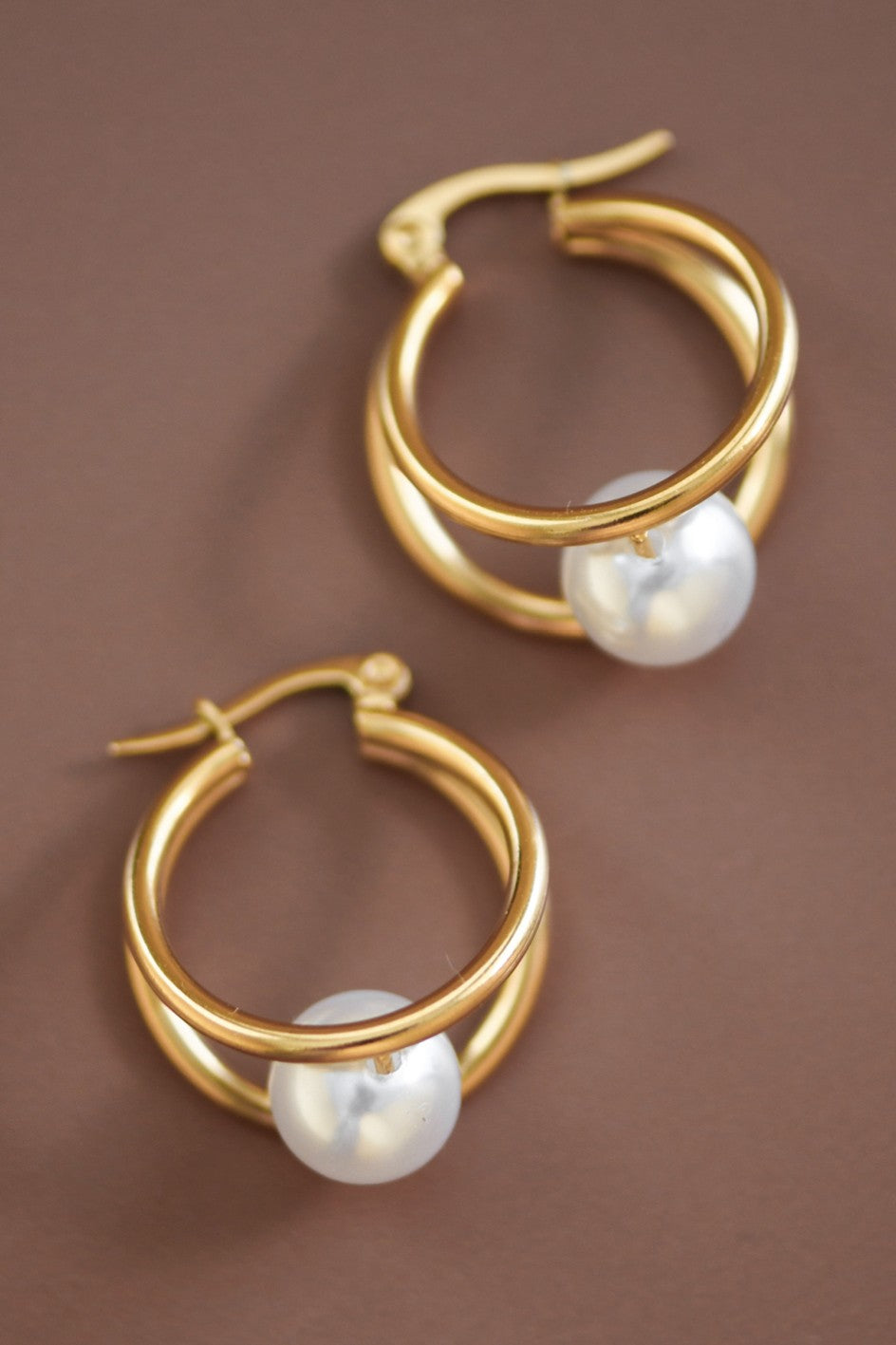 Hoop/Pearl Earrings