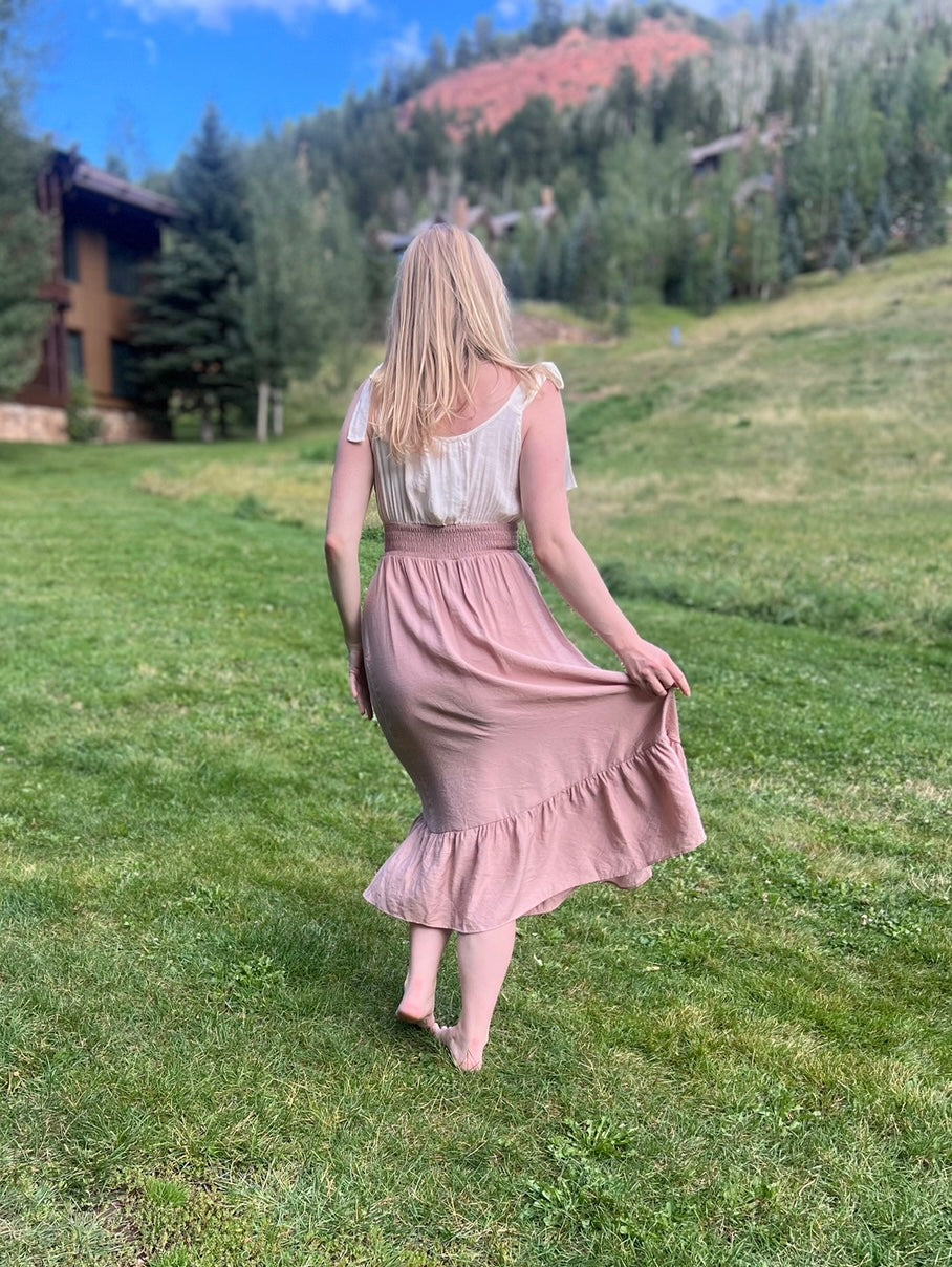 Contrast Midi Dress