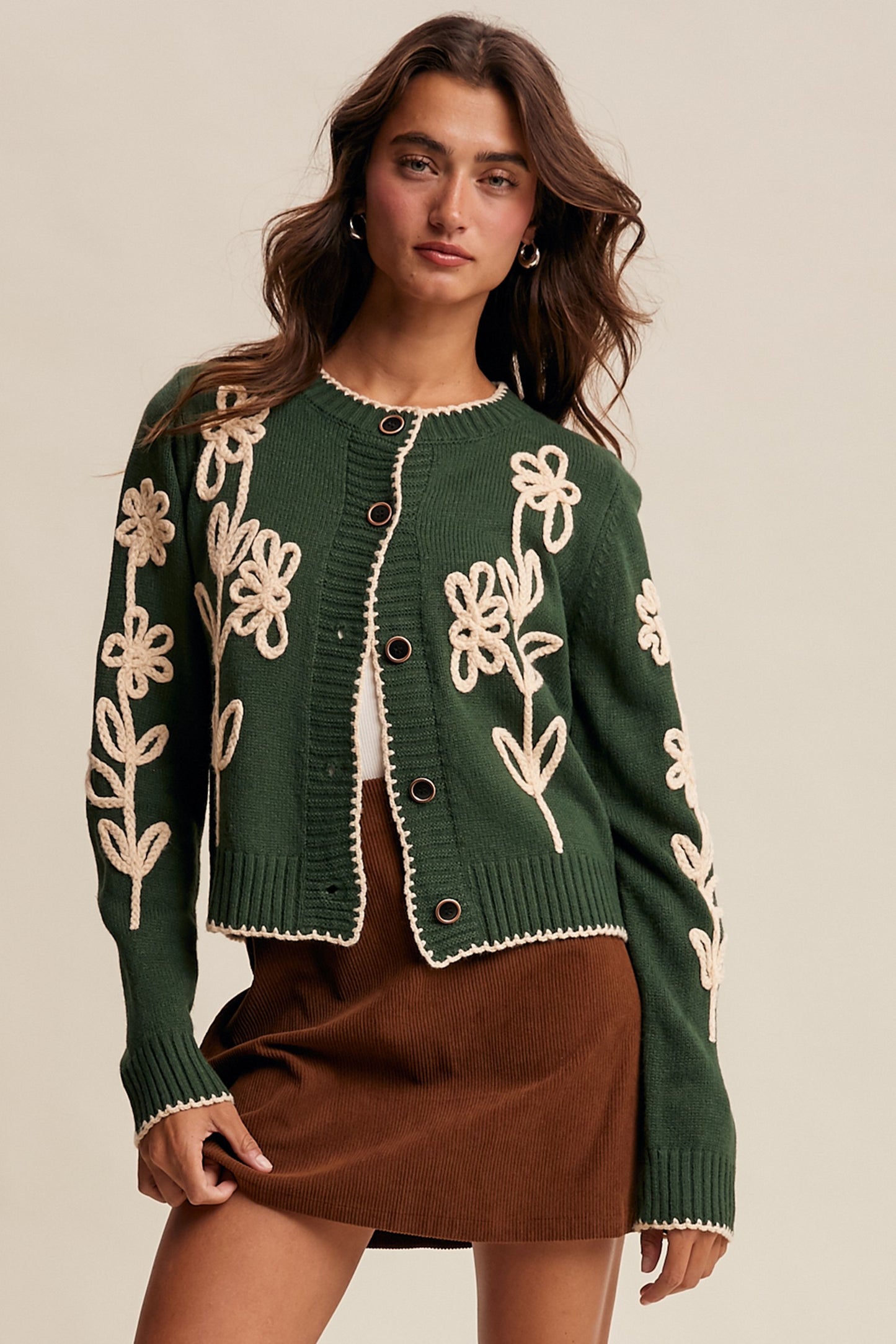 Floral Knit Cardigan