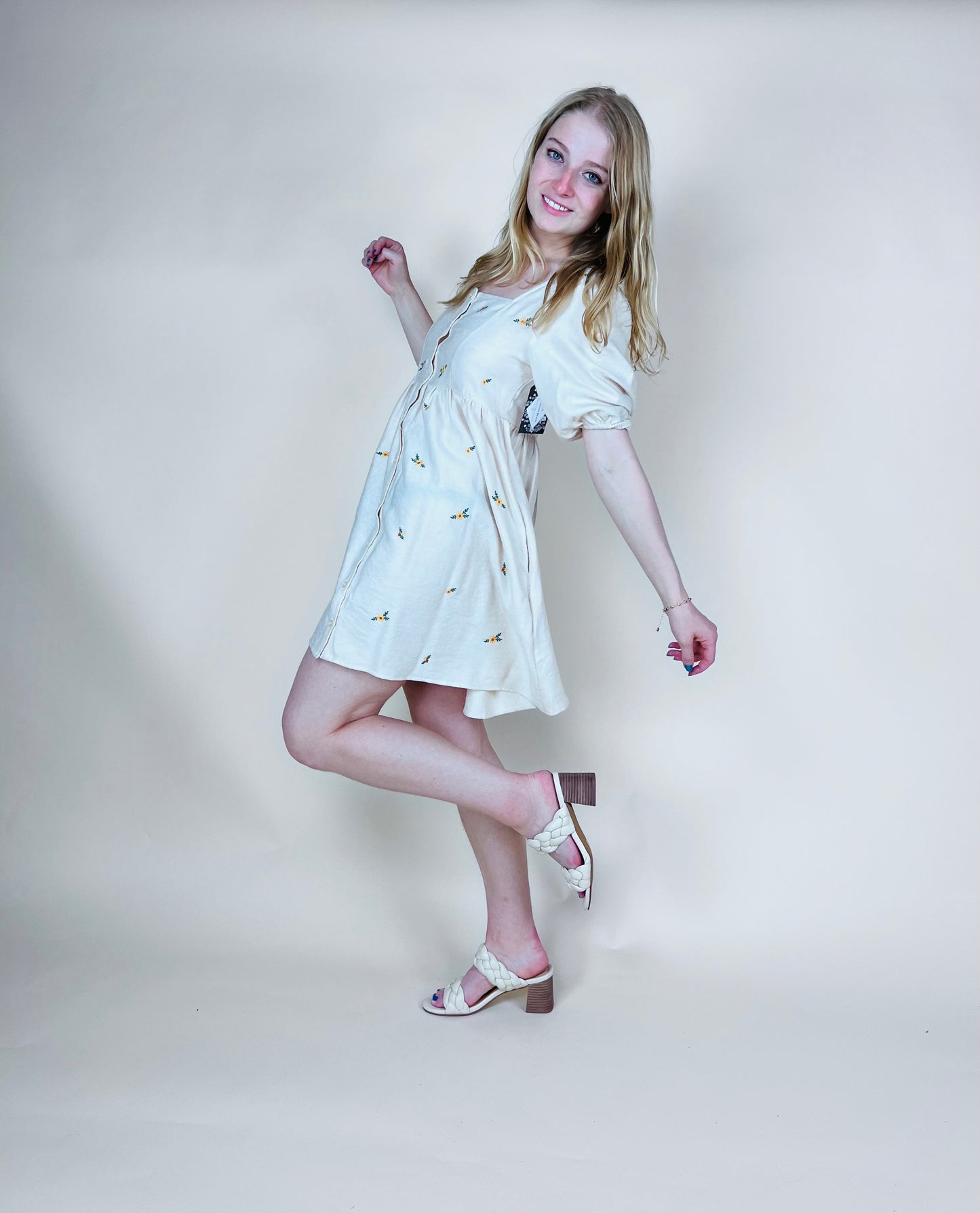 Floral Detail Mini Dress