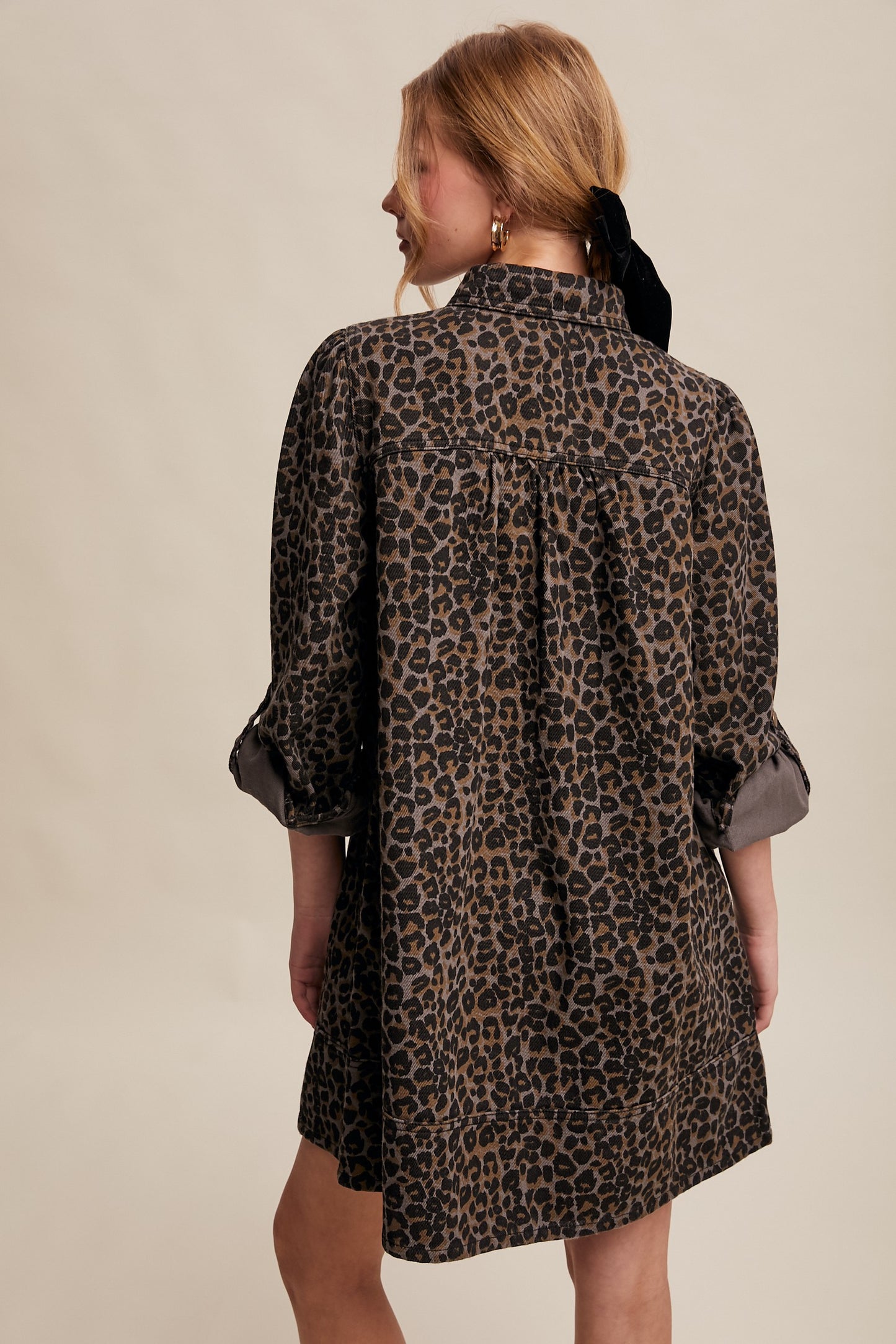 Printed Denim Dress