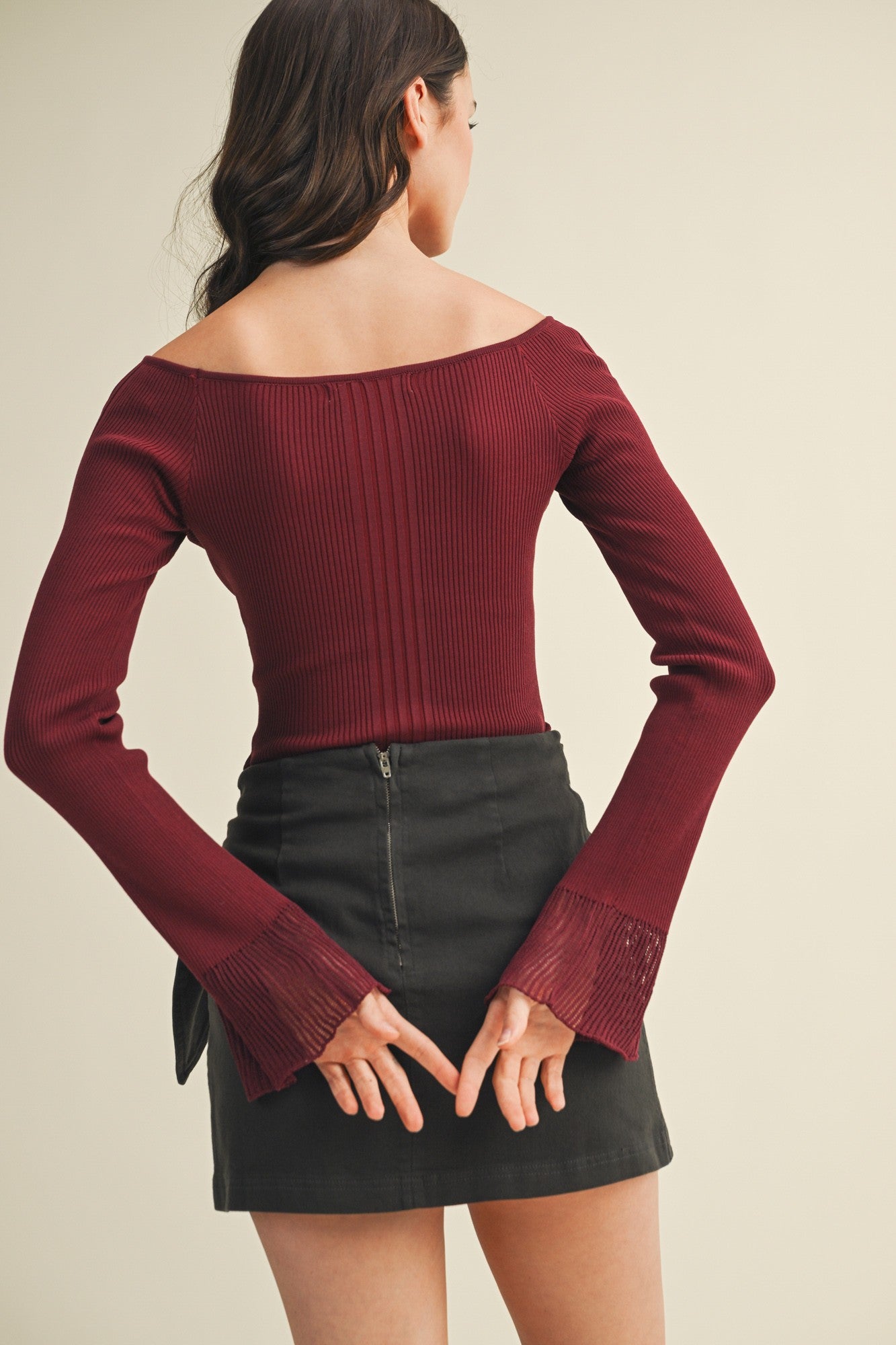 Bell Sleeve Knit Top