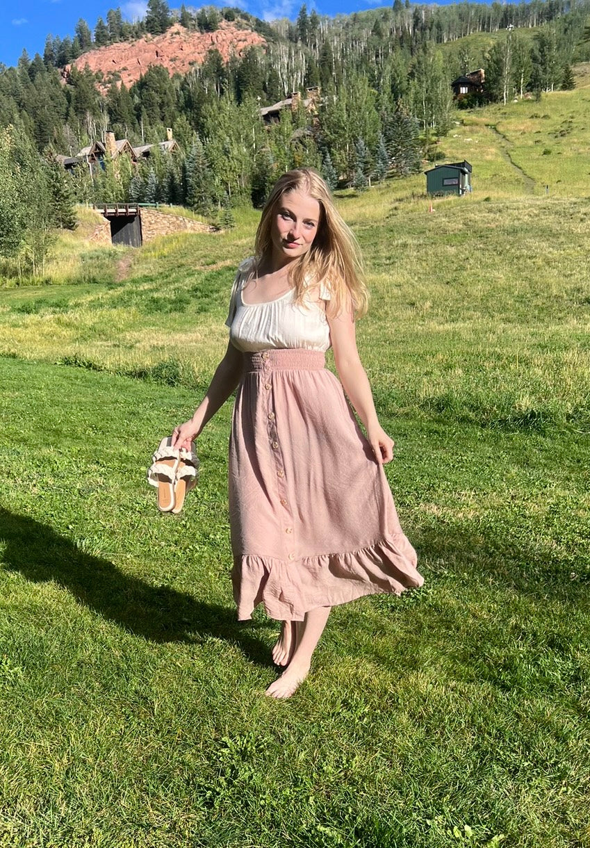 Contrast Midi Dress