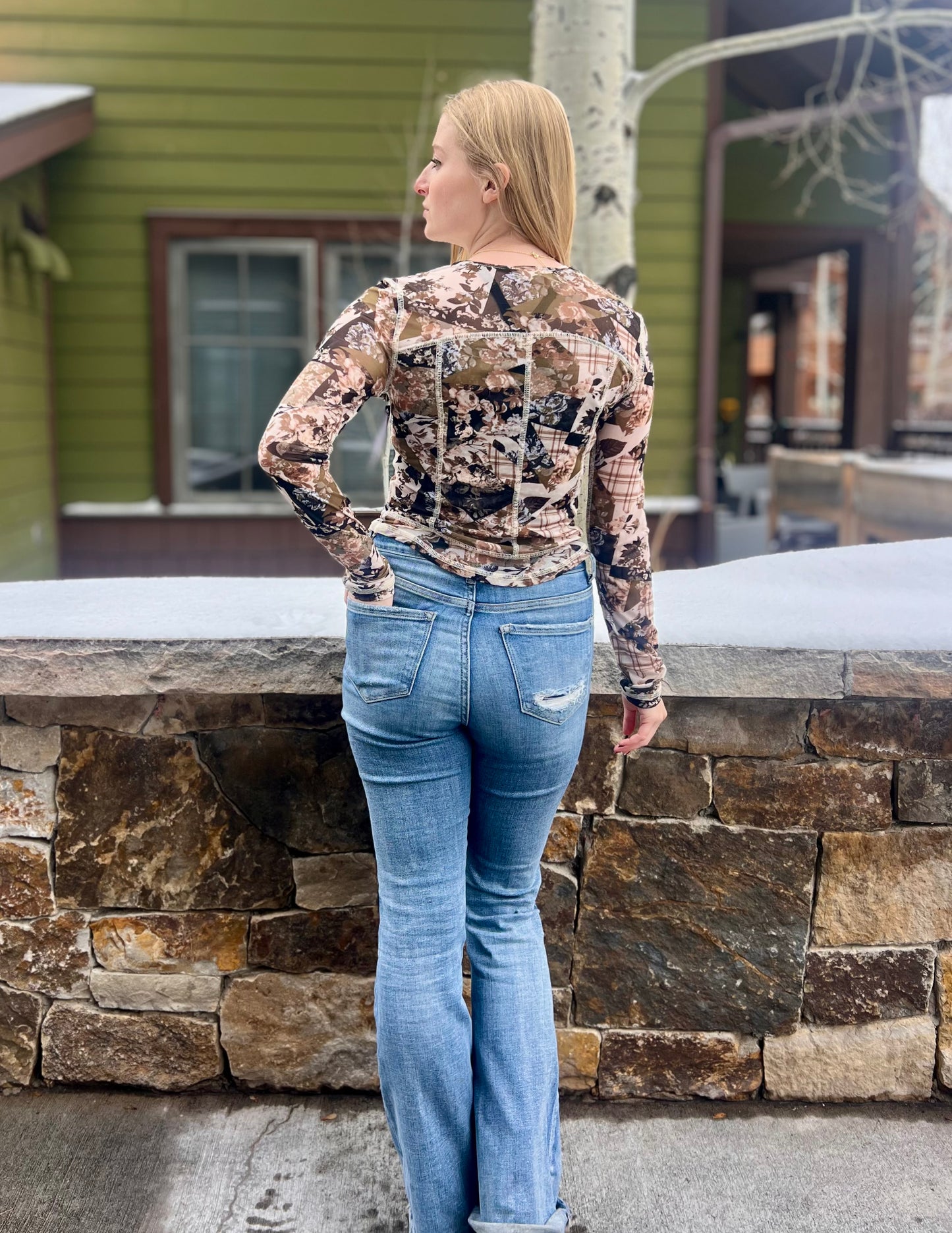 Floral Mesh Top