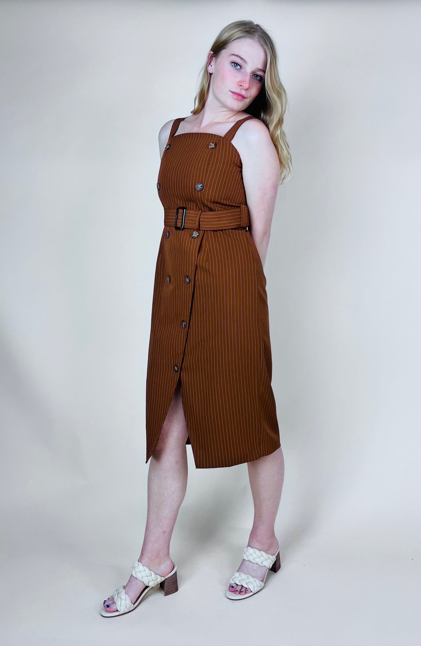 Pinstripe Midi Jumper