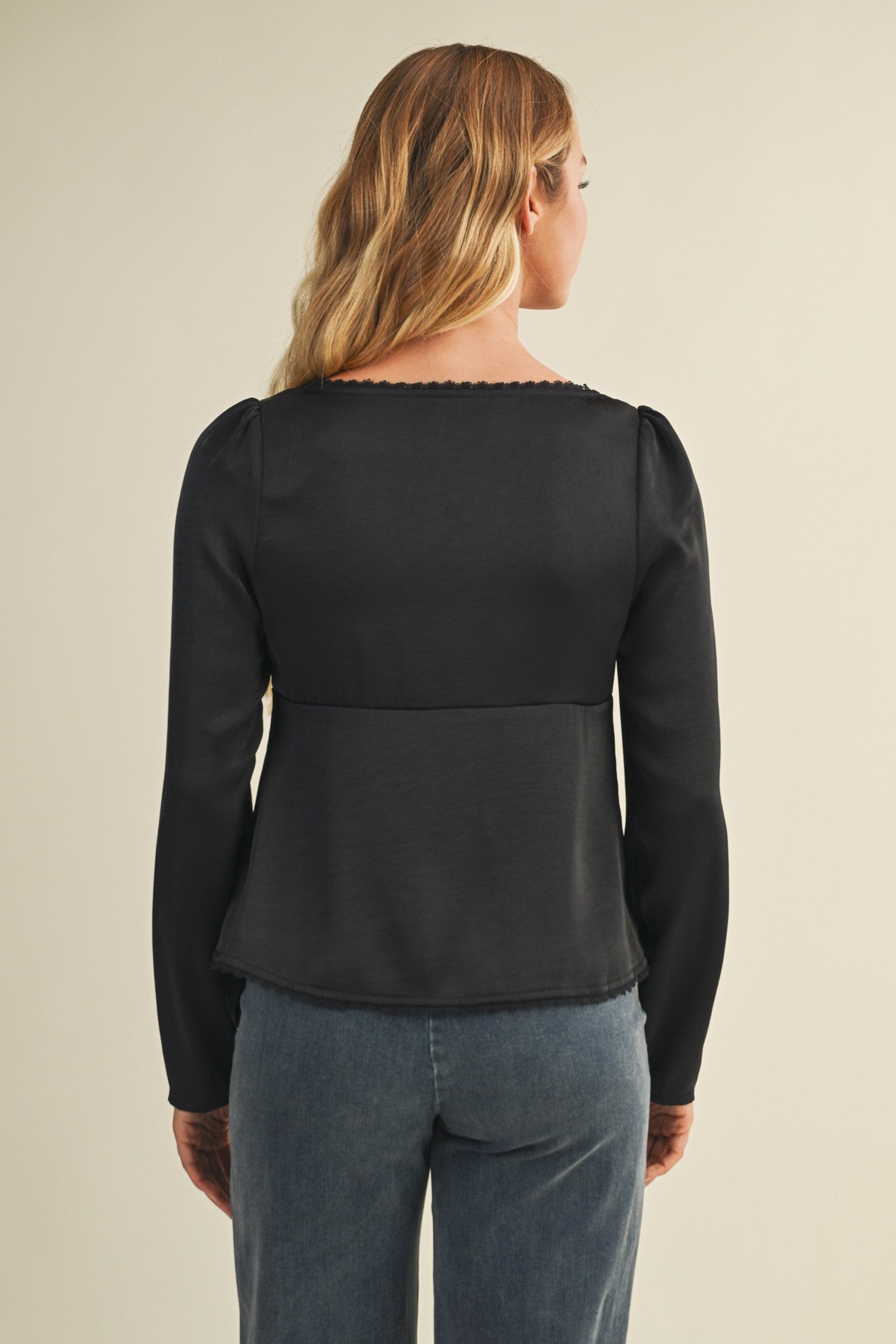 Square Neck Tie-Front Top