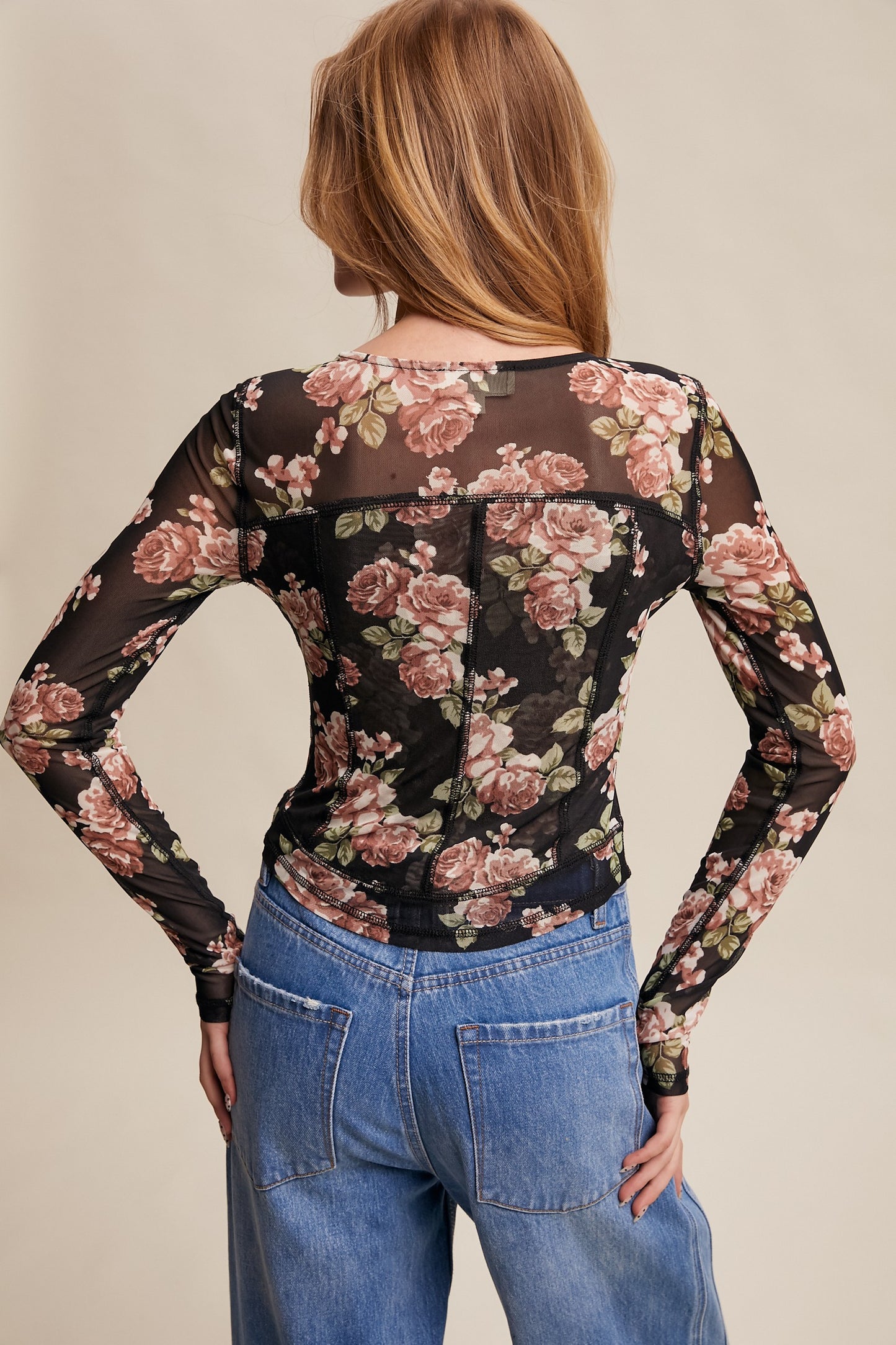 Floral Mesh Top