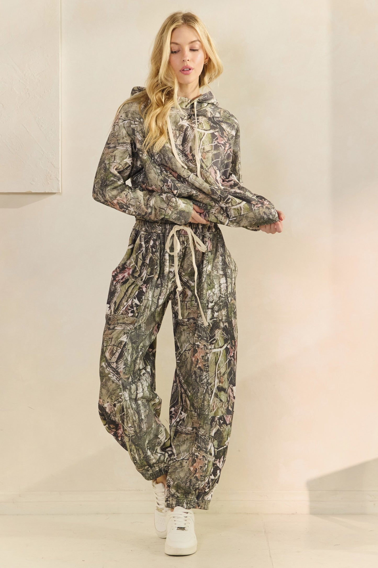 Camo Pattern Barrel Joggers