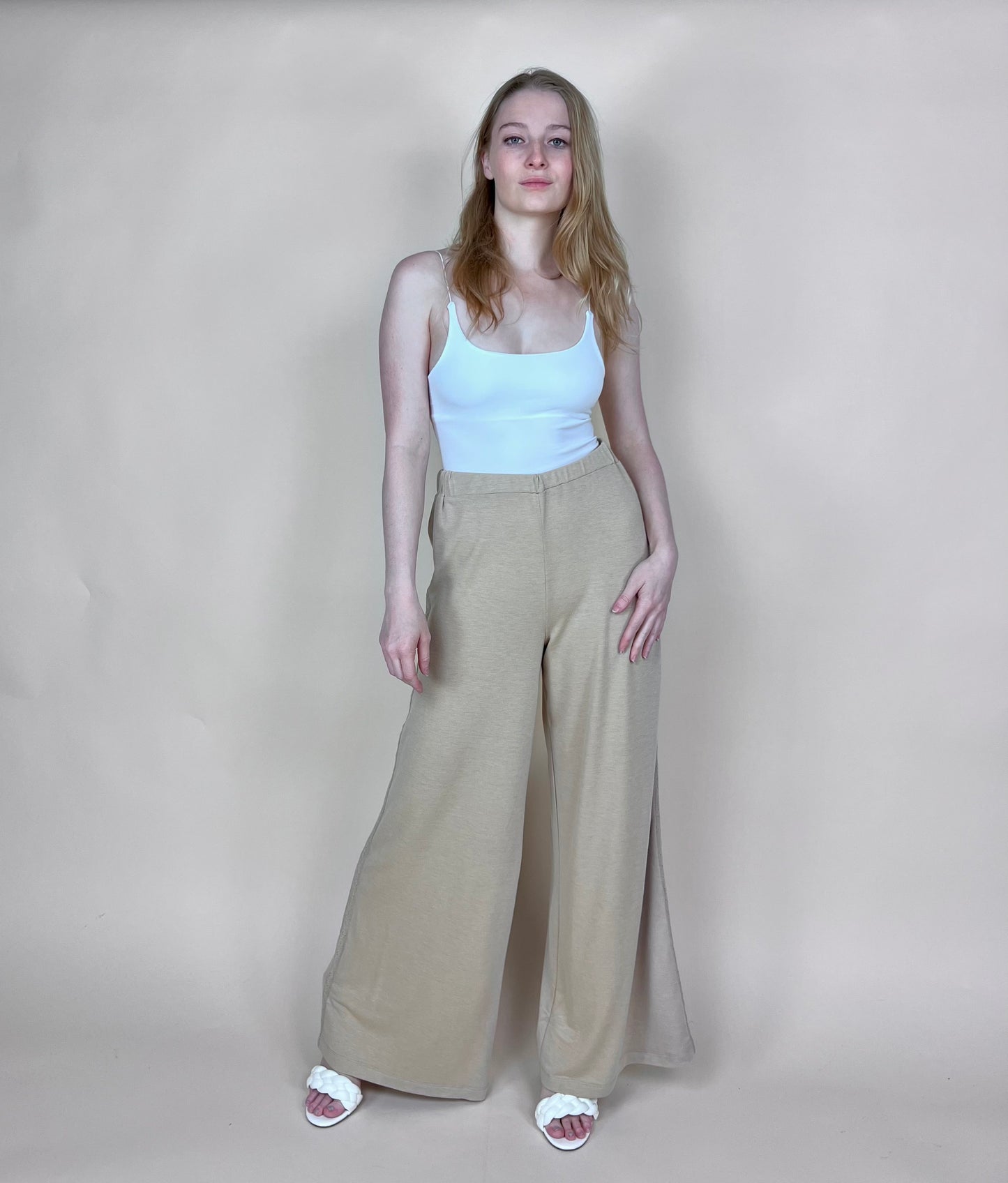 Almond Wide Leg Pant