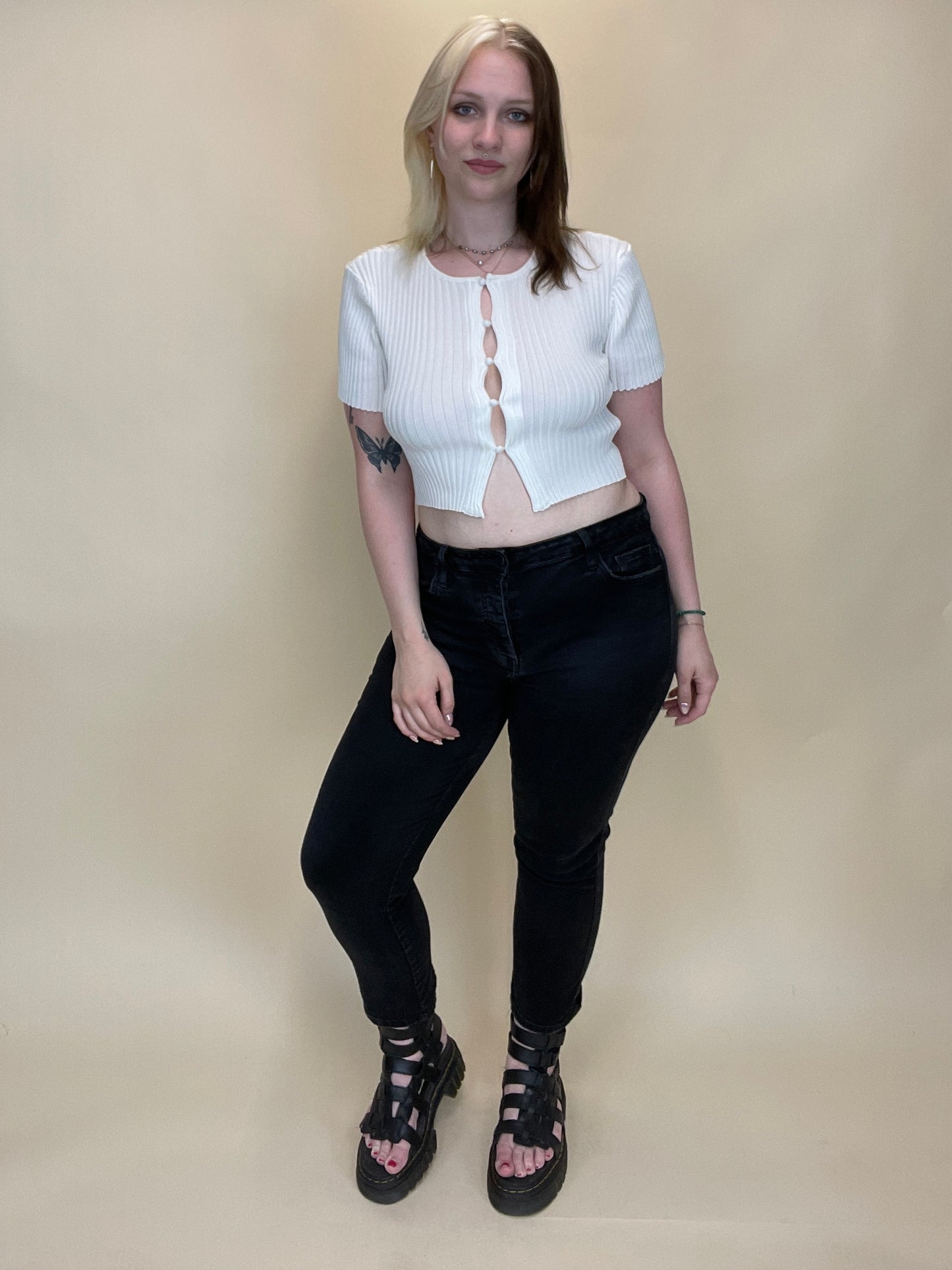 Ivory Cropped Cardigan