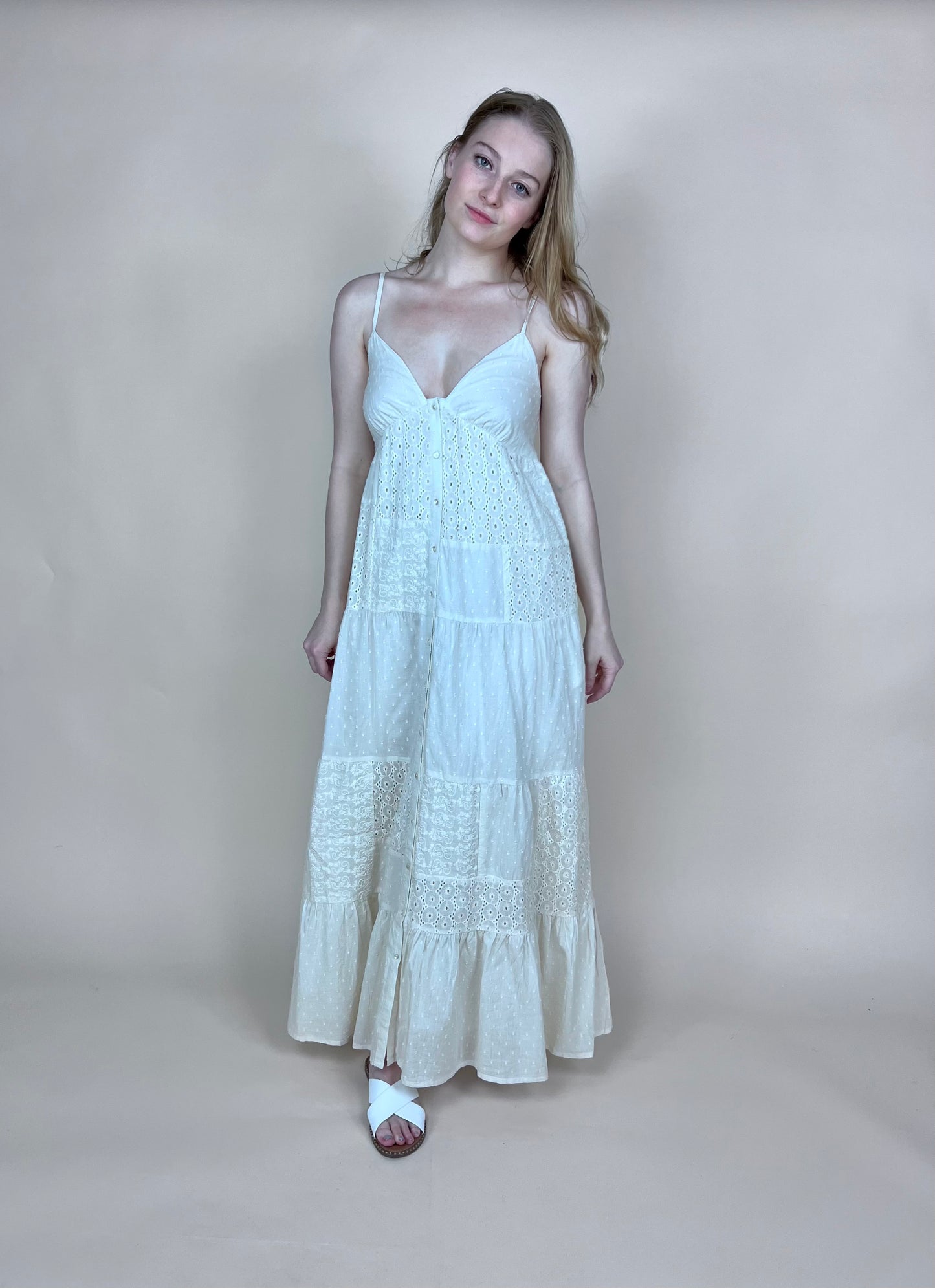 Cream Patchwork Maxi