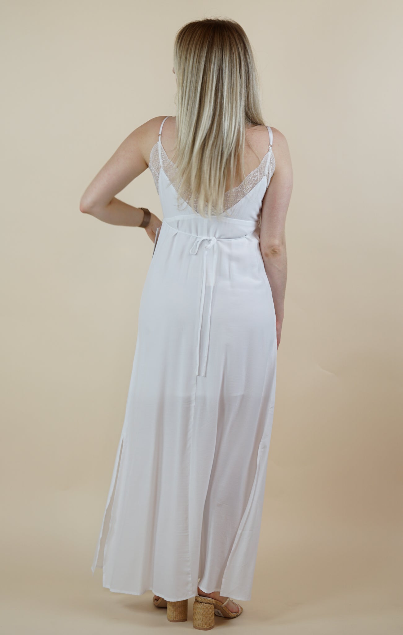 Lace Edged Maxi Dress