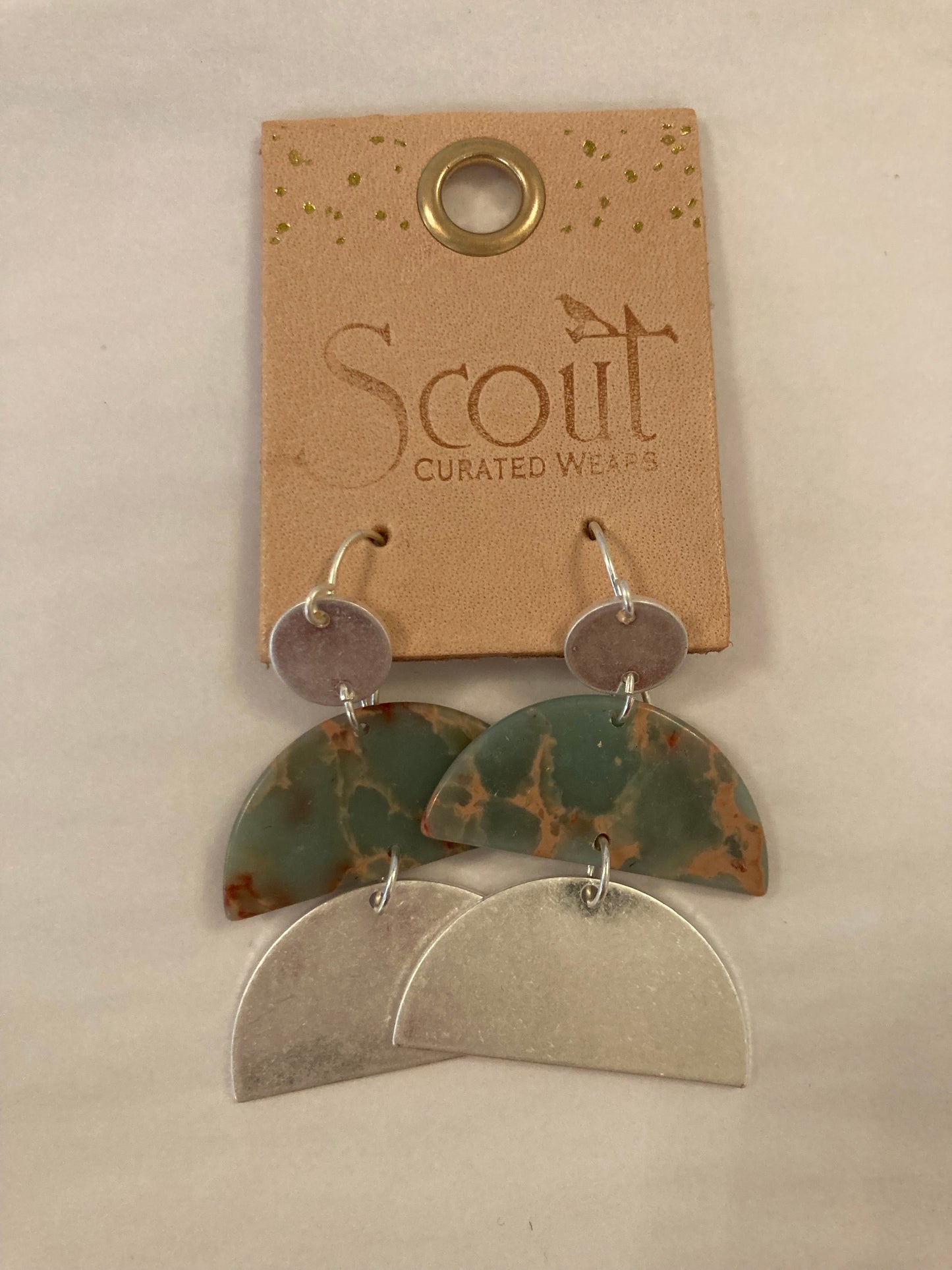 Stone Half Moon Earrings