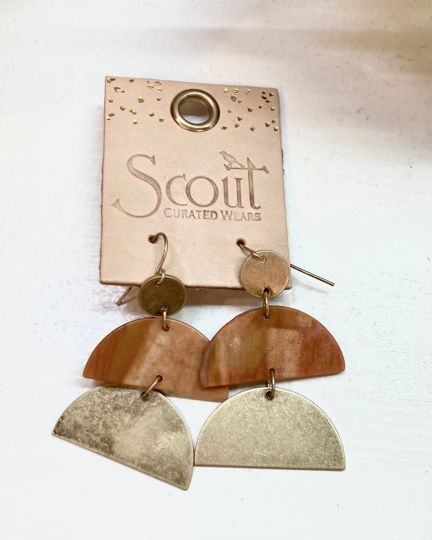Stone Half Moon Earrings