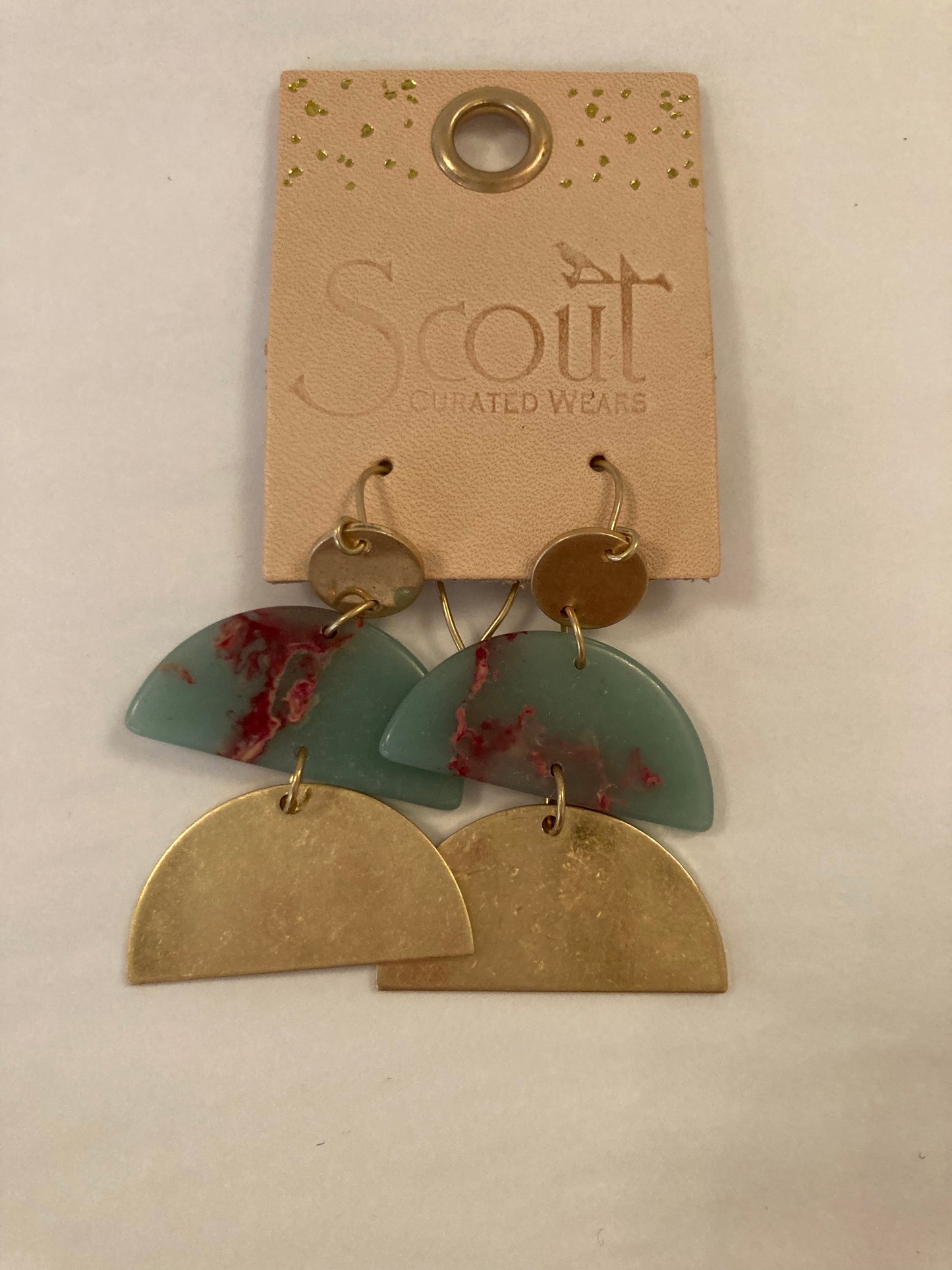 Stone Half Moon Earrings