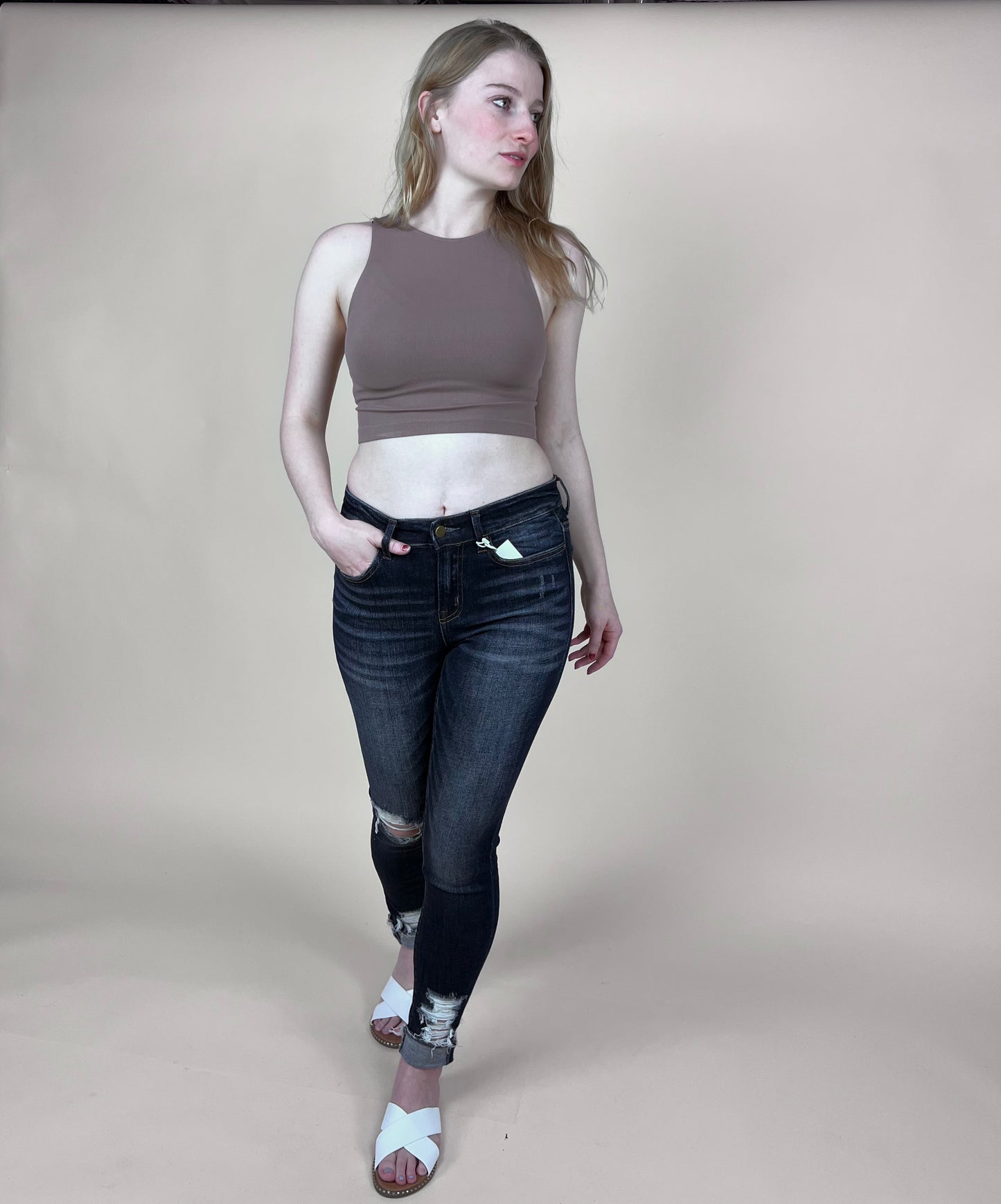 Crew Neck Crop Top