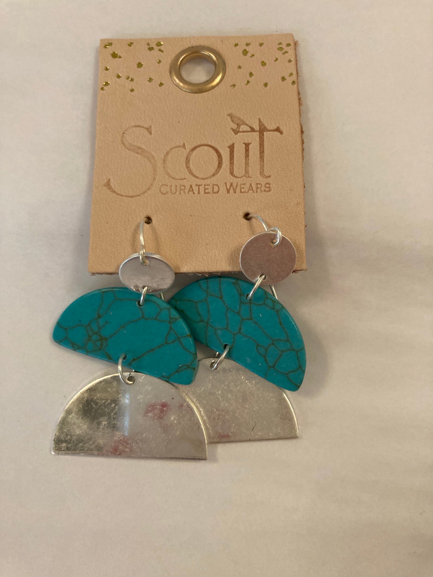 Stone Half Moon Earrings