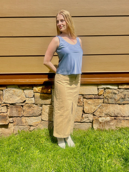 Split Hem Midi Skirt