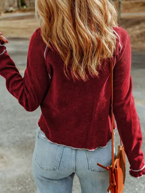 Waffle Knit Pullover