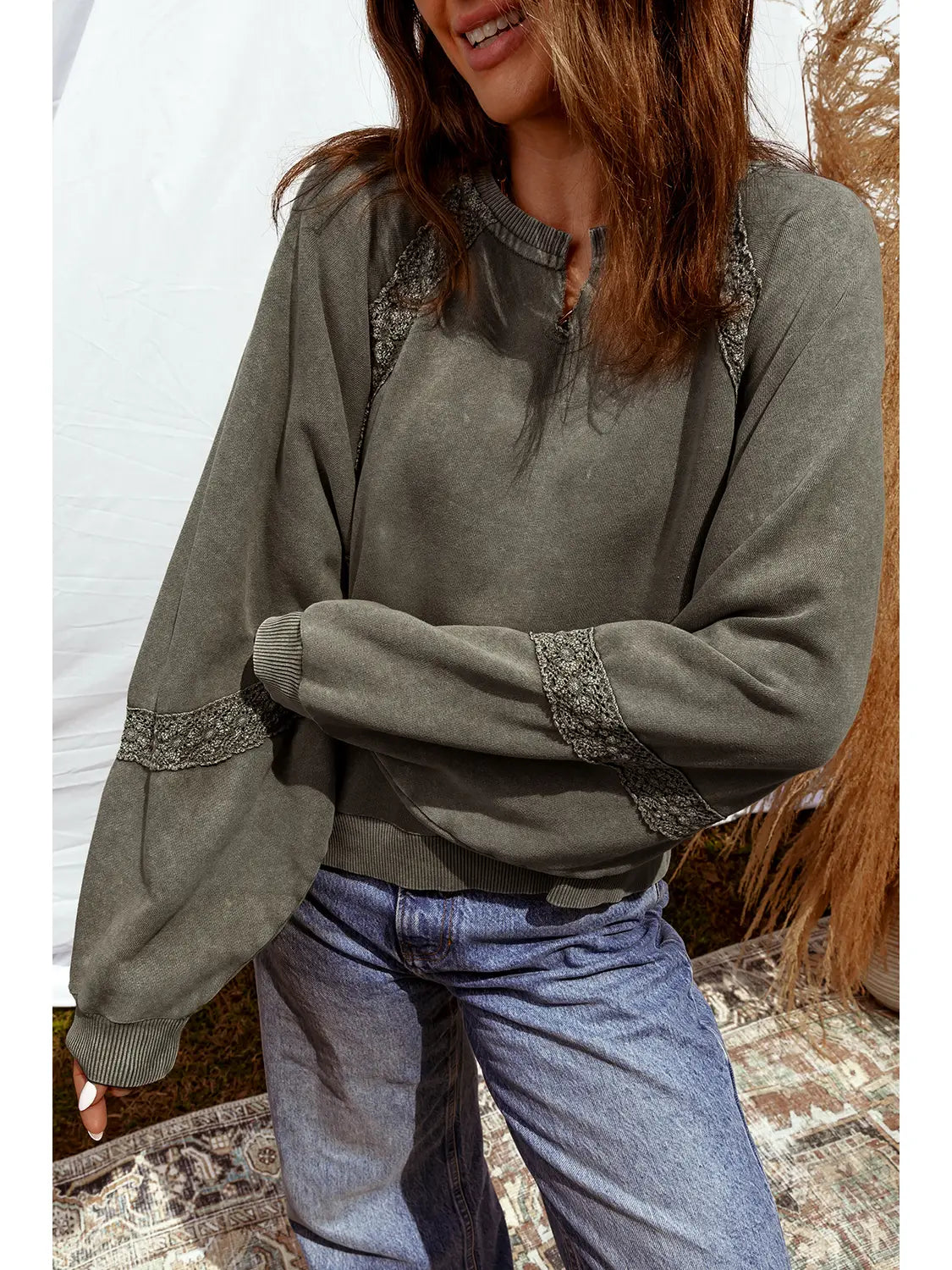 Lace Accent Sweatshirt