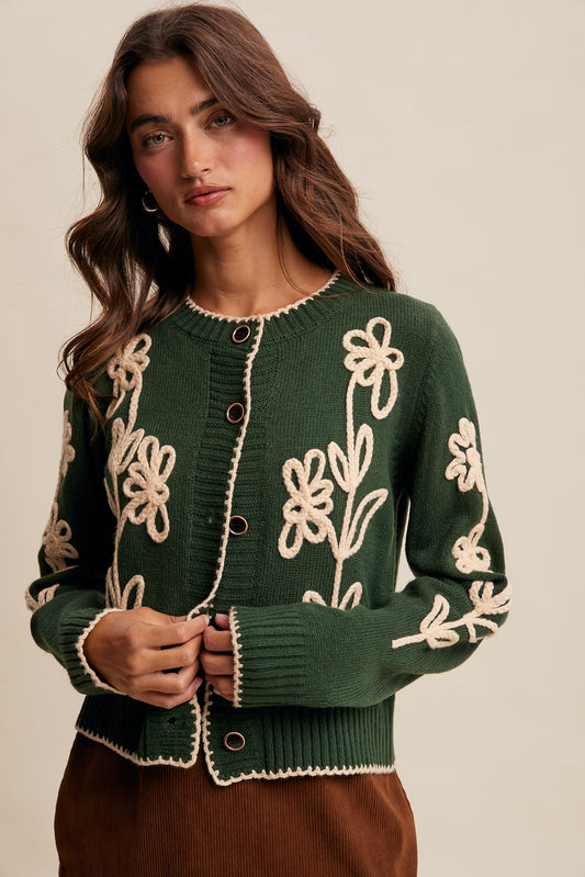 Floral Knit Cardigan
