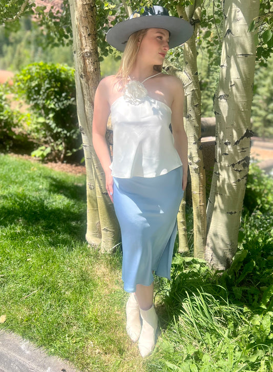 Satin Midi Skirt