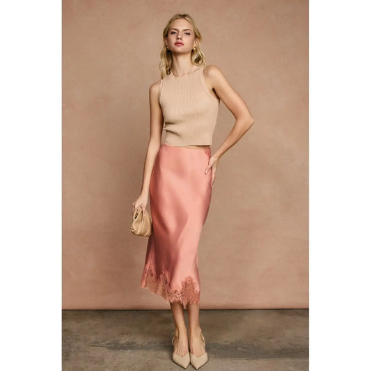 Satin Pencil Skirt