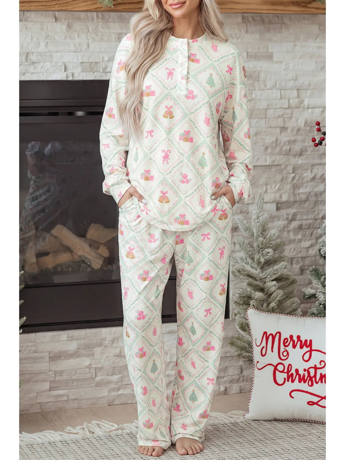 Patchwork Print Pajamas