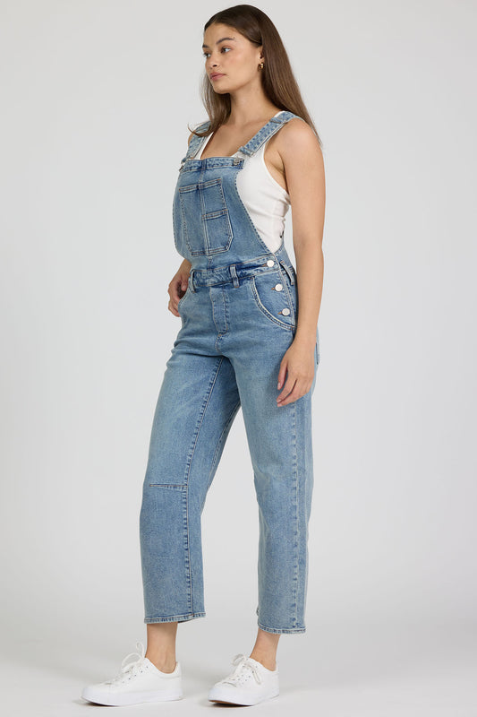 Cropped Denim Overalls