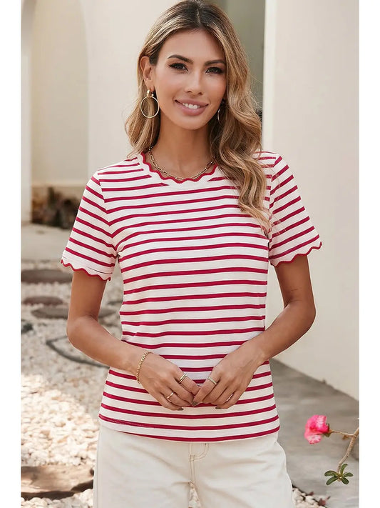 Scarlet Striped Tee