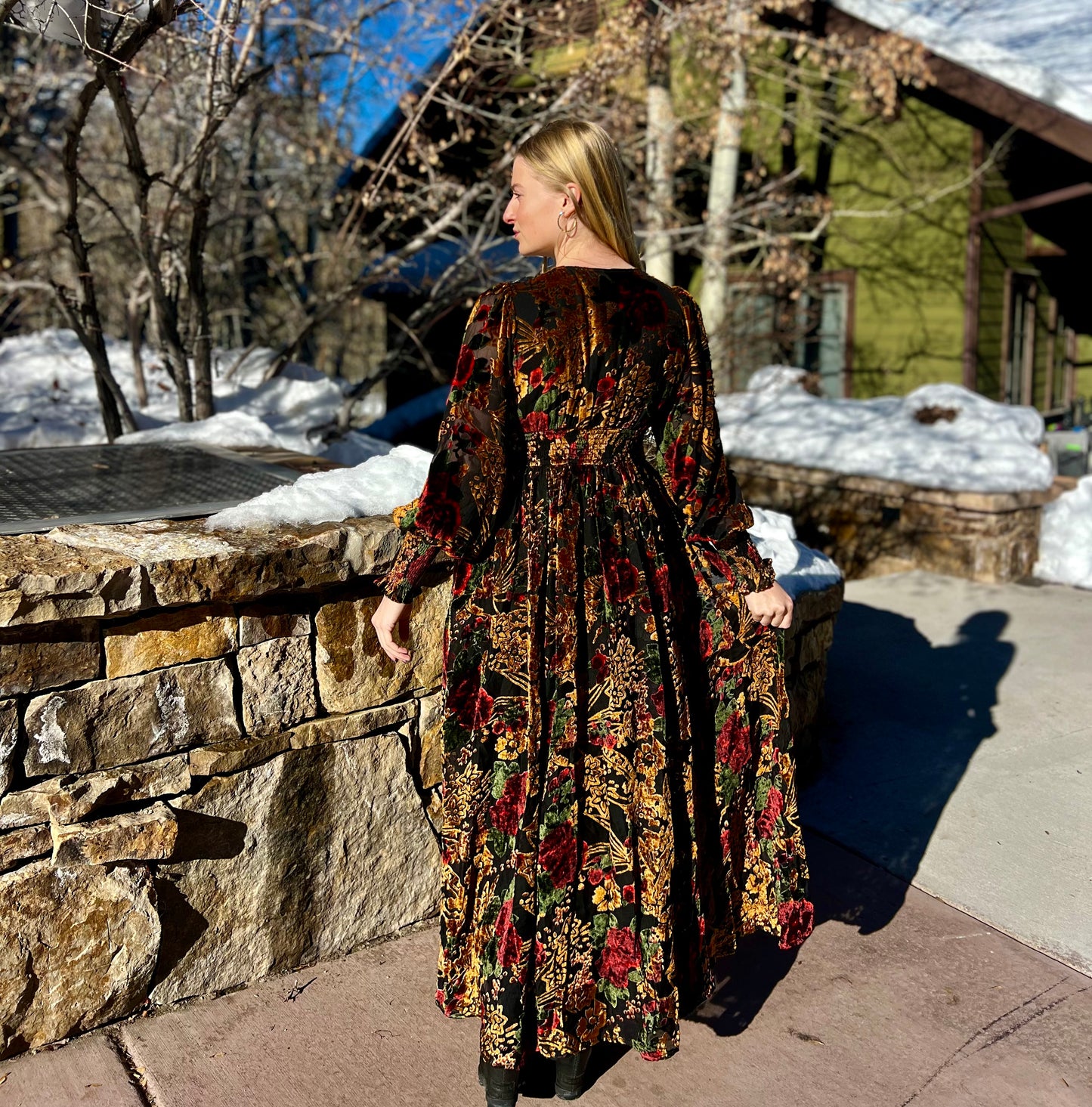 Floral Burnout Maxi Dress