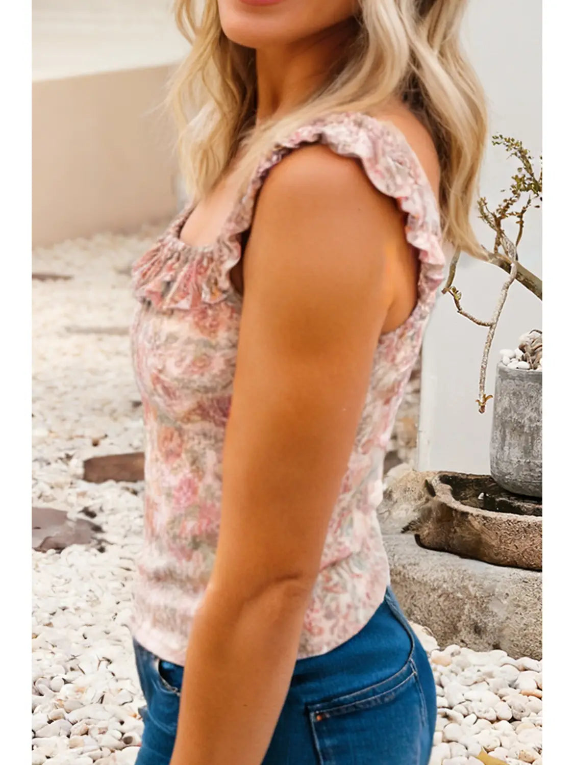 Ruffle Shoulder Top