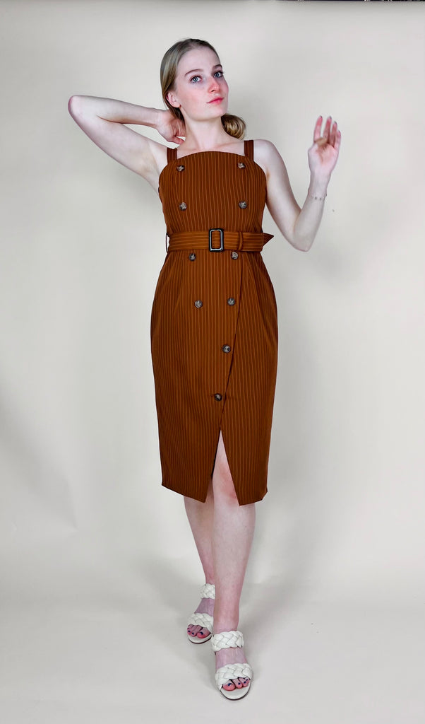 Pinstripe Midi Jumper