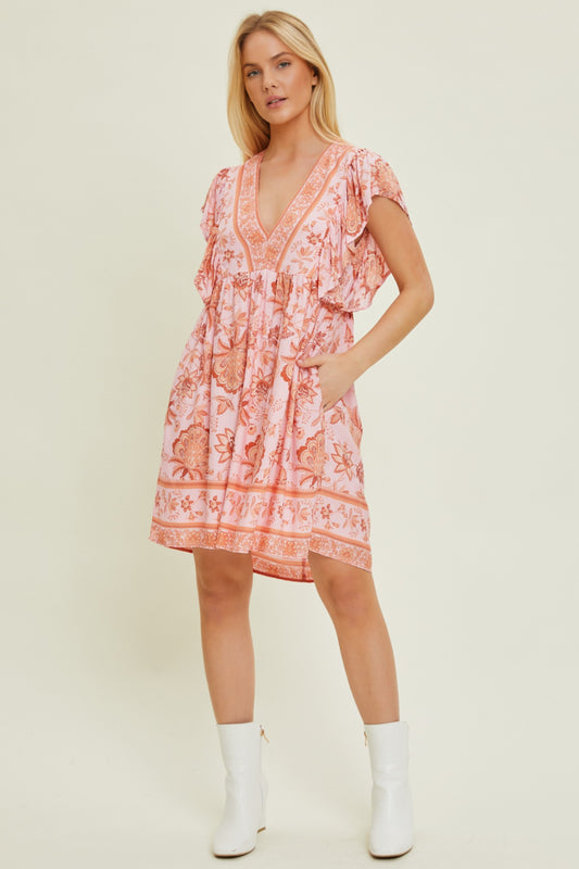 Floral Border Dress