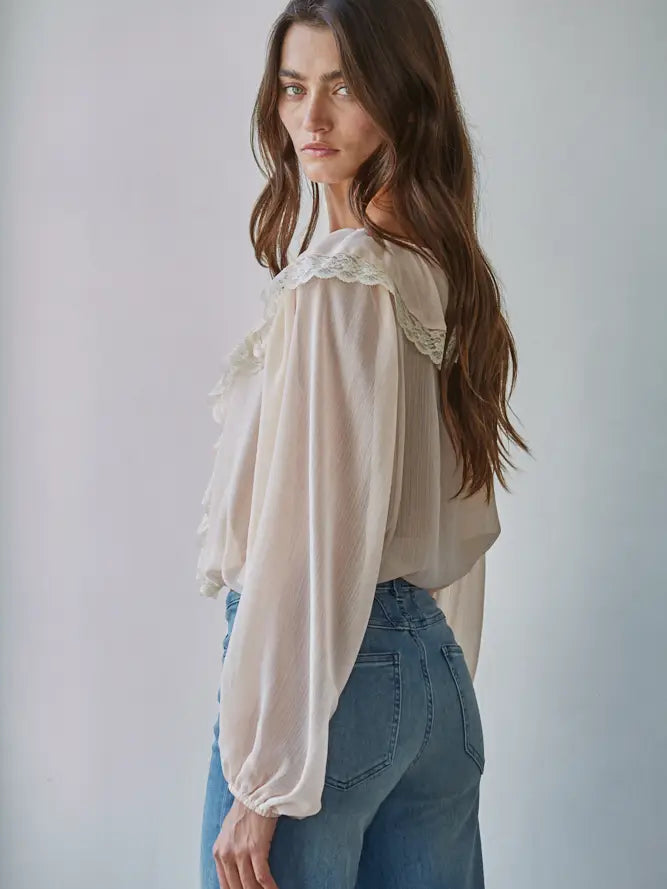 Ruffled Chiffon Top
