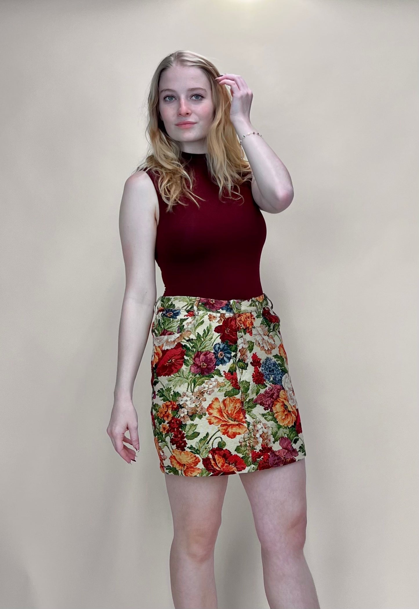 Floral Mini Skirt