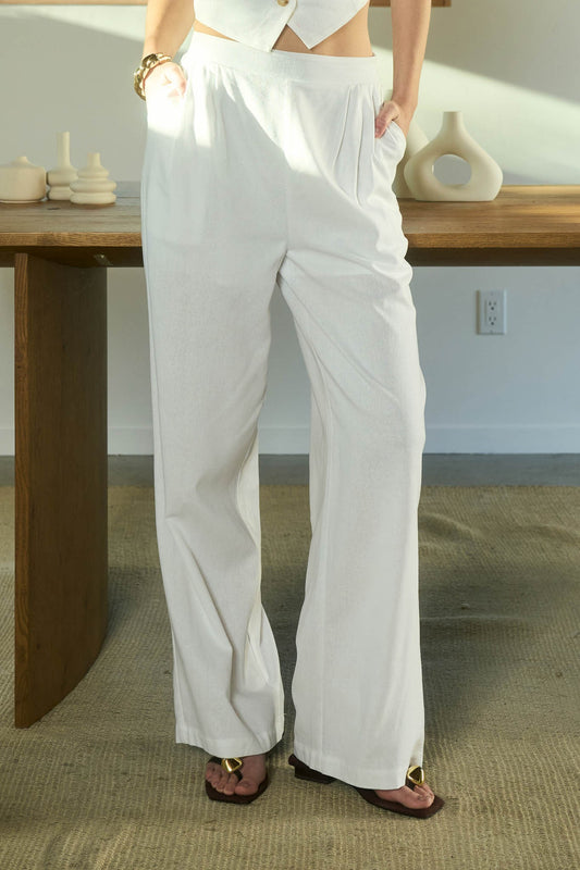 Pleated Linen Pants